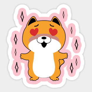 Dog in love so cute. Sticker